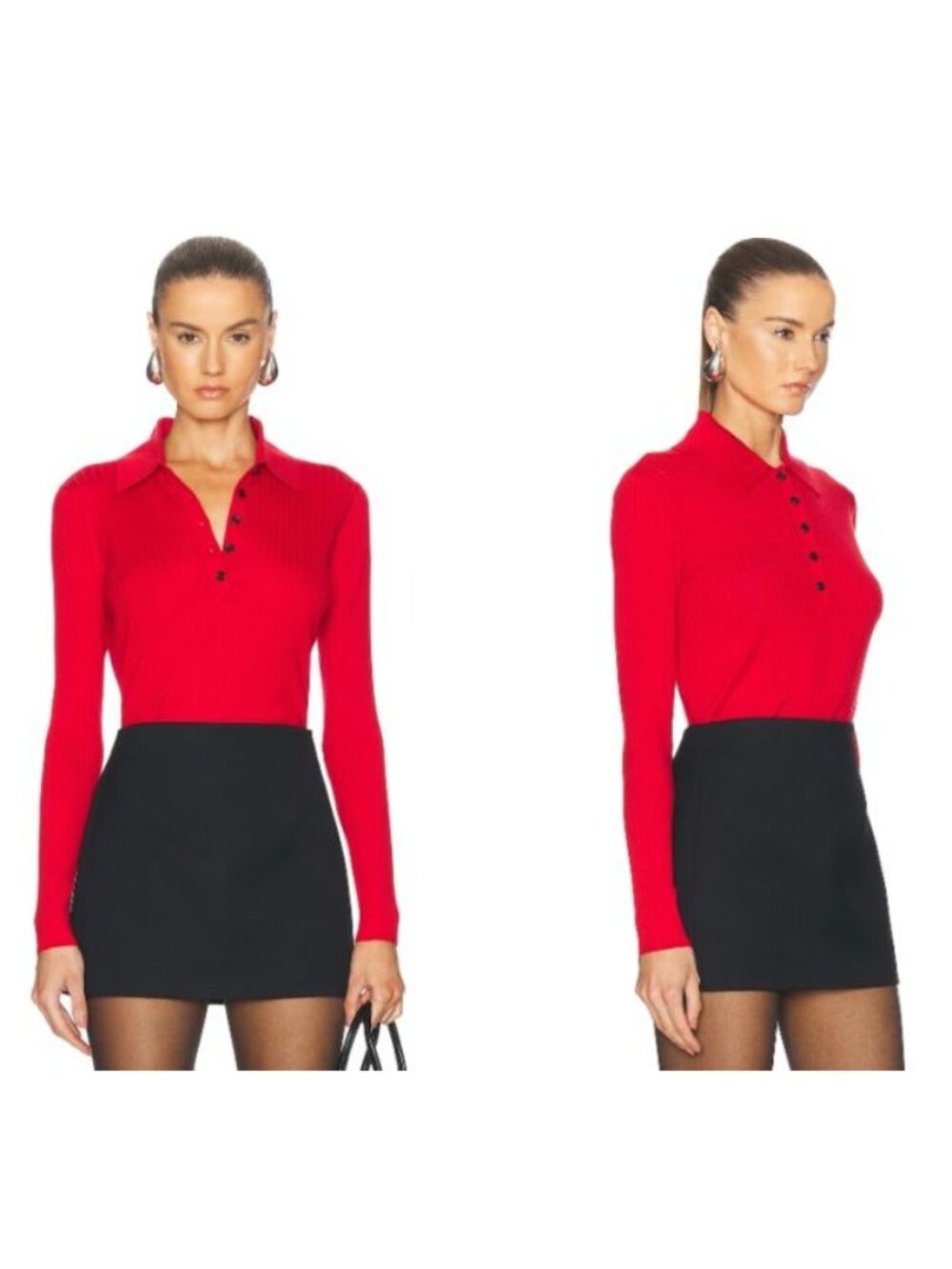 A.L.C. Alex Long Sleeve Merino Wool Sweater Top, Really Red, Small